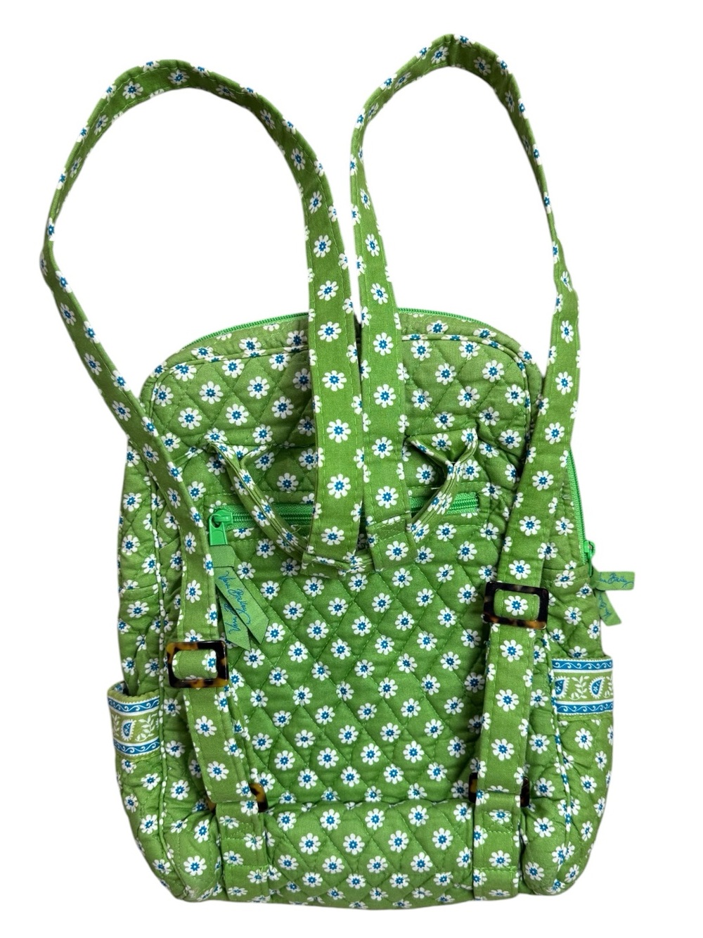 Vintage Vera Bradley “Green Apple Daisy”Retired Pattern Small Backpack Style Bag - Picture 2 of 9